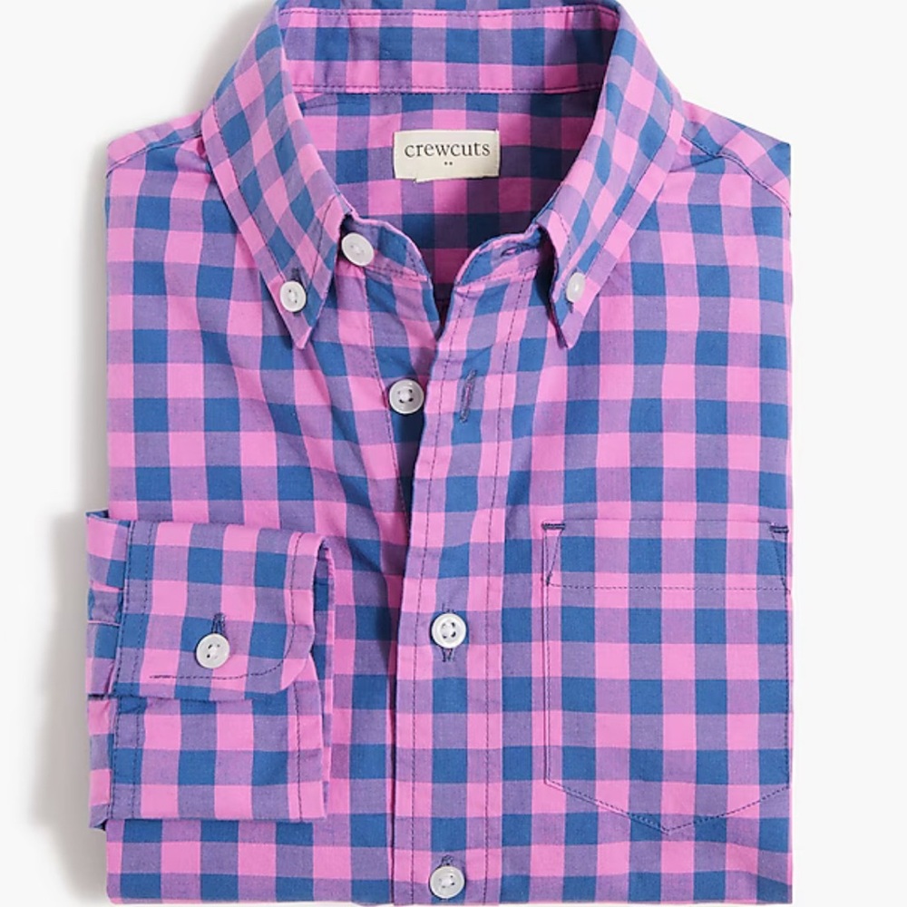 J. Crew BOYS' GINGHAM SHIRT - Size 14